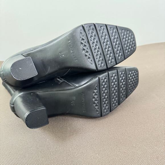 NEW AEROSOLES Cinnamon Ankle Boots Size 6.5M Black Block Heels Pull On Comfy - Picture 5 of 9